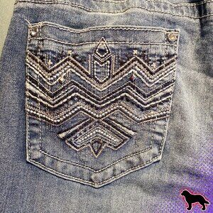 Earl Jeans Denim Size 14 Slim Boot Embellished Embroidered Bejeweled Mid Rise